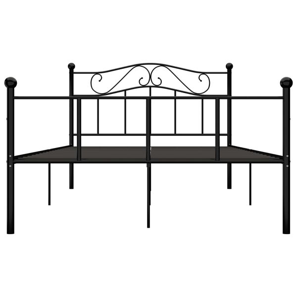 vidaXL Cadre de lit sans matelas noir métal 140x200 cm
