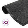 vidaXL Paillassons rectangulaires 2 pcs 90 x 150 cm Anthracite