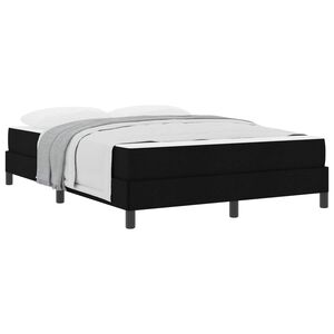 vidaXL Lit &agrave; ressorts avec matelas Noir 160 x 200 cm tissu