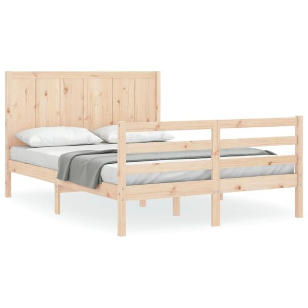 vidaXL Cadre de lit sans matelas 140x200 cm bois massif