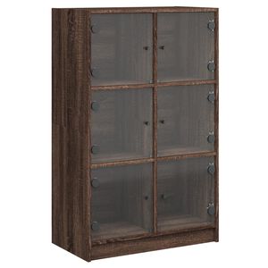 vidaXL Buffet haut avec portes ch&ecirc;ne marron bois d'ing&eacute;nierie