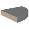 vidaXL Étagères d'angle flottantes 4 pcs gris brillant 25x25x3,8cm MDF