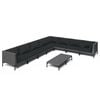 vidaXL Salon de jardin 9 pcs avec coussins R&eacute;sine tress&eacute;e Gris fonc&eacute;