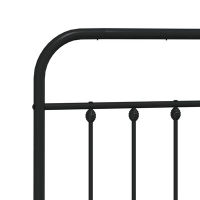 vidaXL Cadre de lit métal sans matelas avec tête de lit noir 135x190cm