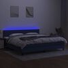 vidaXL Sommier &agrave; lattes de lit et matelas et LED Bleu 200x200 cm Tissu