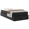 vidaXL Lit avec rangement et matelas avec stockage 2 pc Noir Cuir