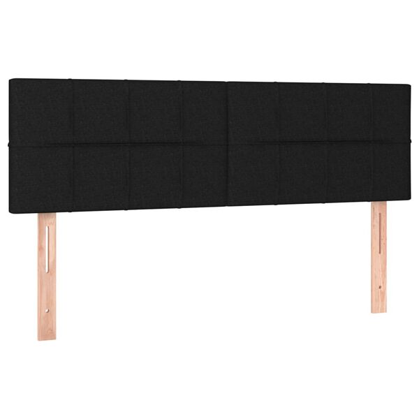 vidaXL T&ecirc;te de lit &agrave; LED Noir 144x5x78/88 cm Tissu