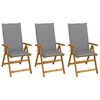 vidaXL Chaises pliantes 3 pi&egrave;ces avec coussins en bois d'acacia massif