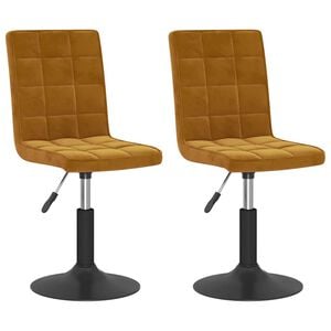 vidaXL Chaises pivotantes &agrave; manger lot de 2 marron velours