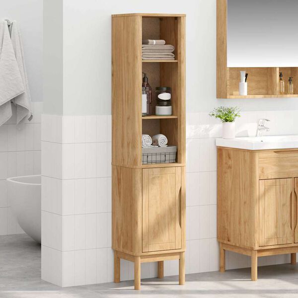 vidaXL Meuble de salle de bain haut Cire marron 35 x 30 x 160 cm