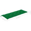 vidaXL Banc de jardin avec coussin vert 150 cm Bois de teck massif