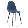 vidaXL Chaises &agrave; manger lot de 4 bleu tissu