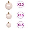 vidaXL Arbre de No&euml;l artificiel pr&eacute;-&eacute;clair&eacute; et boules blanc 240 cm