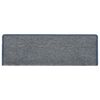 vidaXL Tapis d'escalier 15 pi&egrave;ces 65 x 21 x 4 cm Gris clair et bleu Bord rectangulaire