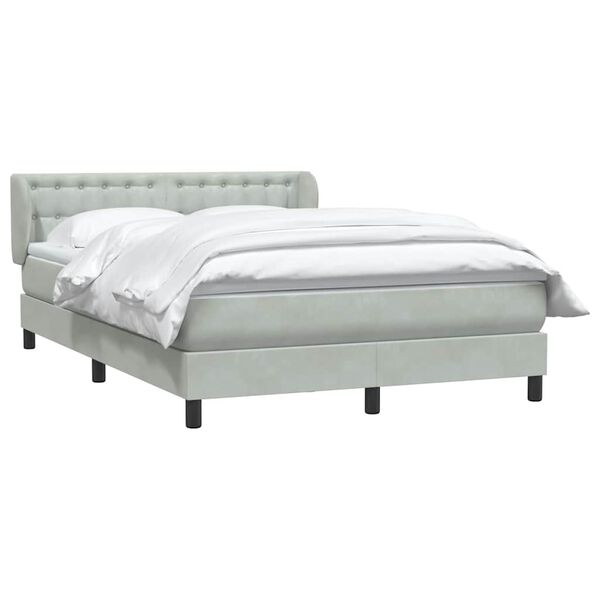 vidaXL Sommier &agrave; lattes de lit et matelas gris clair 160x210cm velours
