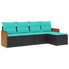 vidaXL Salon de jardin 5 pcs avec coussins noir r&eacute;sine tress&eacute;e