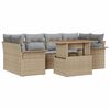 vidaXL Ensemble de canap&eacute; de jardin 7 pc beige et gris clair