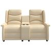 vidaXL Fauteuil inclinable 2 places avec porte-gobelets Cr&egrave;me Tissu