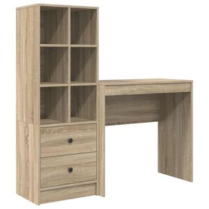 vidaXL Bureau Ch&ecirc;ne Sonoma 125,5 x 40 x 127 cm 2 pc