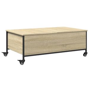 vidaXL Table basse avec roulettes ch&ecirc;ne sonoma bois d'ing&eacute;nierie