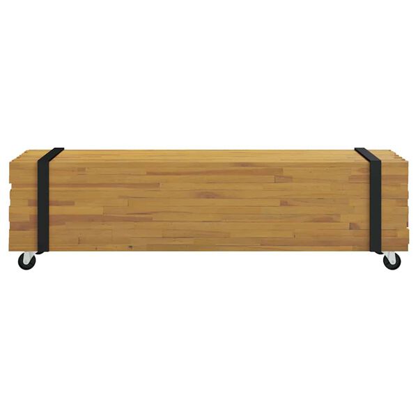 vidaXL Meuble TV Marron 110 x 30 x 30 cm Bois de teck massif
