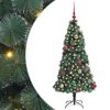 vidaXL Sapin de No&euml;l artificiel pr&eacute;-&eacute;clair&eacute; avec ensemble de boules