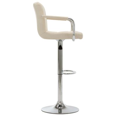 vidaXL Chaise de bar Crème Tissu