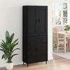vidaXL Haut Armoire 2 pcs Ch&ecirc;ne noir Bois Agglom&eacute;r&eacute; et Verre