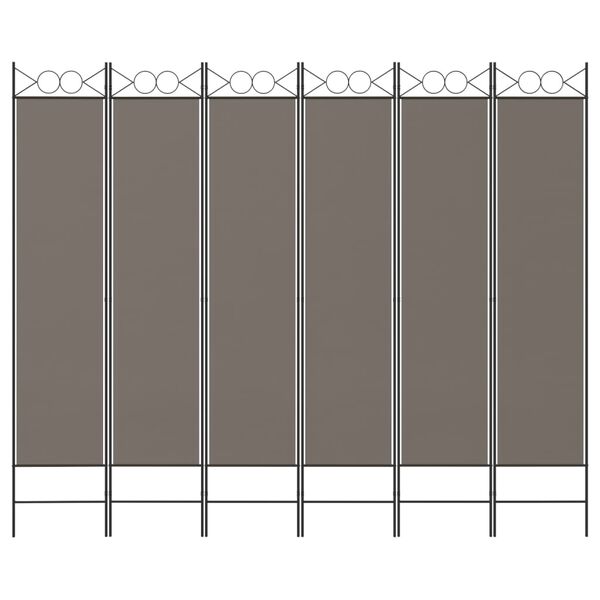 vidaXL Cloison de séparation 6 panneaux Anthracite 240x200 cm Tissu