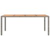 vidaXL Table de jardin et dessus en bois Gris R&eacute;sine tress&eacute;e et acacia