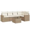 vidaXL Salon de jardin avec coussins 6 pcs beige r&eacute;sine tress&eacute;e
