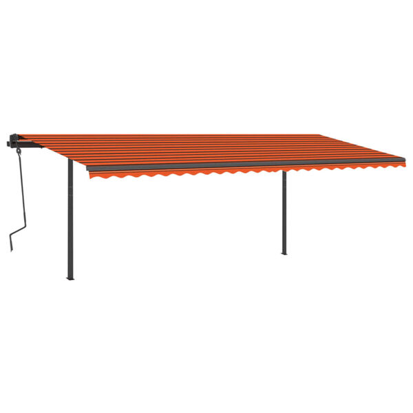 vidaXL Auvent automatique capteur de vent/LED 6x3 m Orange et marron