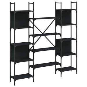 vidaXL Biblioth&egrave;que noir 155,5x24x166,5 cm bois d'ing&eacute;nierie