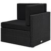 vidaXL Canapé d'angle sectionnel Résine tressée Noir