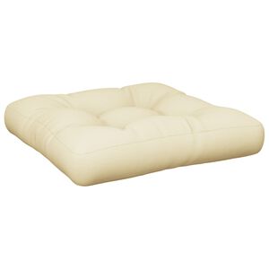 vidaXL Coussin de palette cr&egrave;me 58x58x10 cm tissu