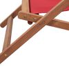 vidaXL Chaise pliable de plage Tissu et cadre en bois Rouge