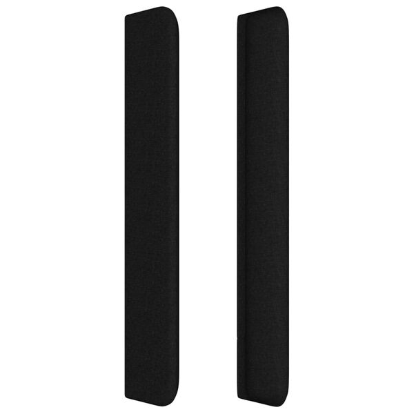 vidaXL Tête de lit avec oreilles Noir 163x16x118/128 cm Tissu