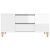 vidaXL Meuble TV Blanc brillant 102x44,5x50 cm Bois d'ing&eacute;nierie