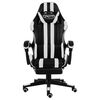 vidaXL Fauteuil de jeux vidéo et repose-pied Noir et blanc Similicuir
