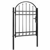 vidaXL Portail de cl&ocirc;ture ASSEN avec partie sup&eacute;rieure cintr&eacute;e en acier 102&nbsp;x&nbsp;150&nbsp;cm noir