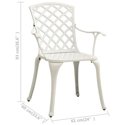 vidaXL Chaises de jardin lot de 2 Aluminium coulé Blanc