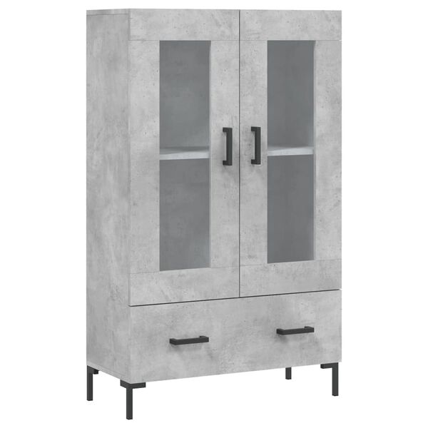 vidaXL Buffet haut gris b&eacute;ton 69,5x31x115 cm bois d'ing&eacute;nierie