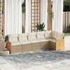 vidaXL Salon de jardin avec coussins 6 pcs beige résine tressée