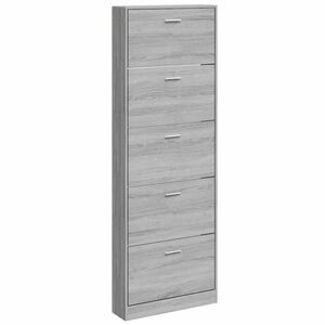 vidaXL Armoire &agrave; chaussures Sonoma gris 59x17x169 cm Bois d'ing&eacute;nierie