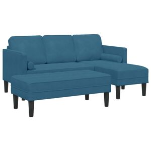 vidaXL Ensemble de Canap&eacute;s 2 pc Bleu Polyester