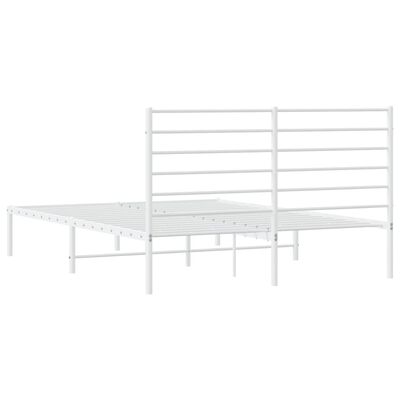 vidaXL Cadre de lit métal sans matelas et tête de lit blanc 120x190 cm