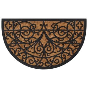 vidaXL Tapis de porte demi-rond 45x75 cm caoutchouc et fibre de coco