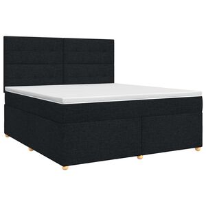 vidaXL Lit boxspring avec matelas Noir 160 x 200 cm Tissu