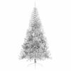 vidaXL Sapin de No&euml;l artificiel pr&eacute;-&eacute;clair&eacute; Argent 240 cm PET