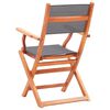 vidaXL Chaises pliables de jardin lot de 4 Gris Eucalyptus textil&egrave;ne